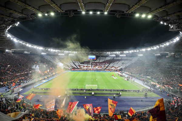 europa league roma-milan coreografia curva sud de falchi