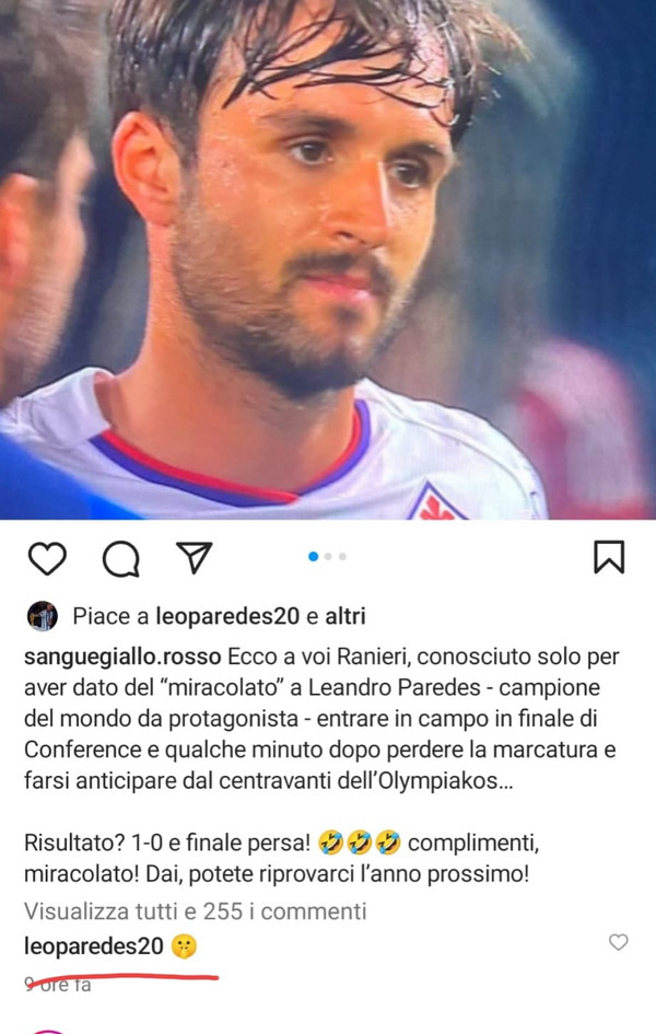 Ranieri Paredes commento