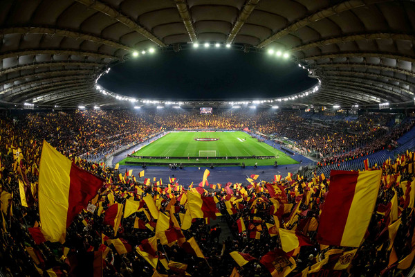 europa league roma-athletic club stadio olimpico coreografia