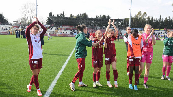 serie a femminile poule scudetto roma-inter squadra esultanza