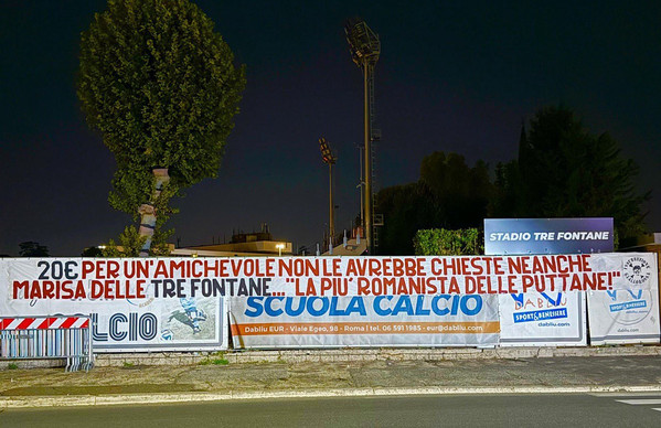 Striscione tifosi Roma Cannes