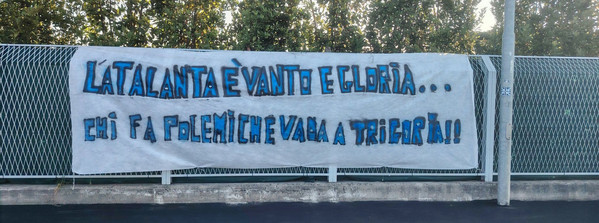 striscione atalanta zingonia trigoria