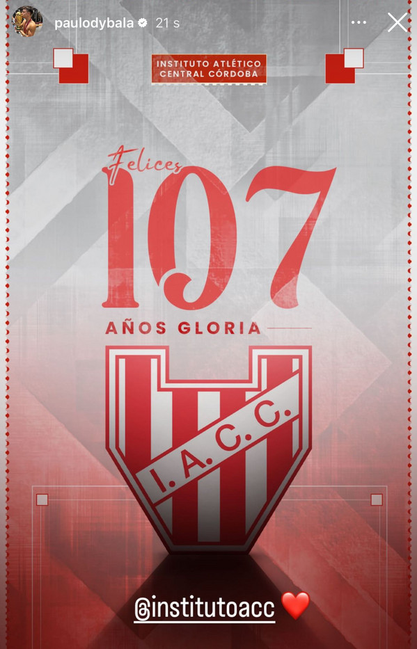 instagram dybala instituto anniversario