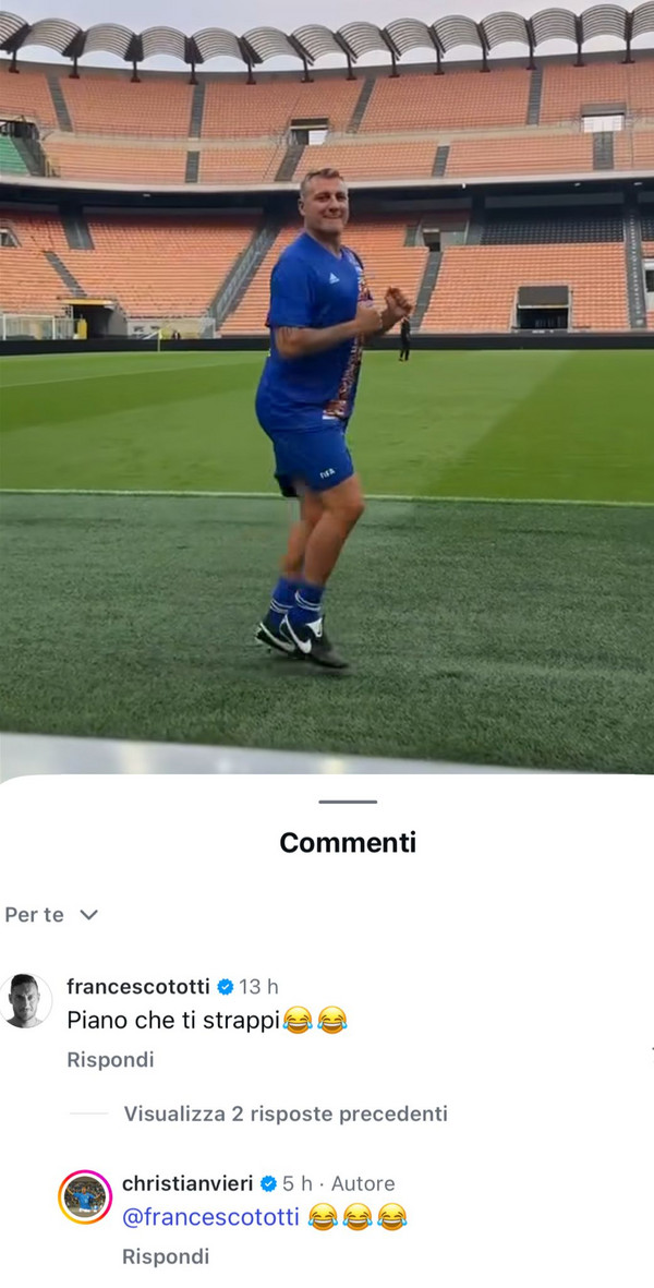 instagram totti vieri partita legends fifa uefa